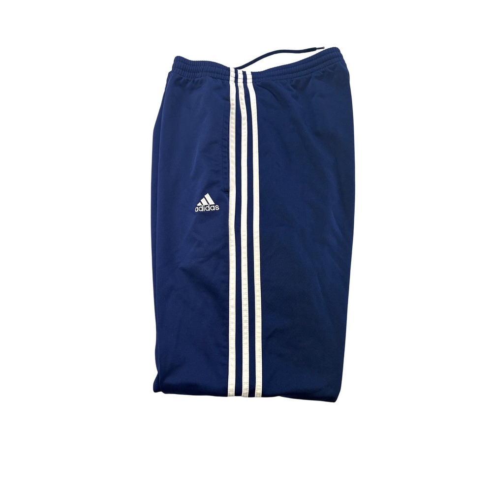 Vintage‎ Adidas Navy Blue Track Pants White 3 Stripe Athletic Trousers Large